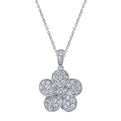 Classic Diamond Pave Flower Pendant