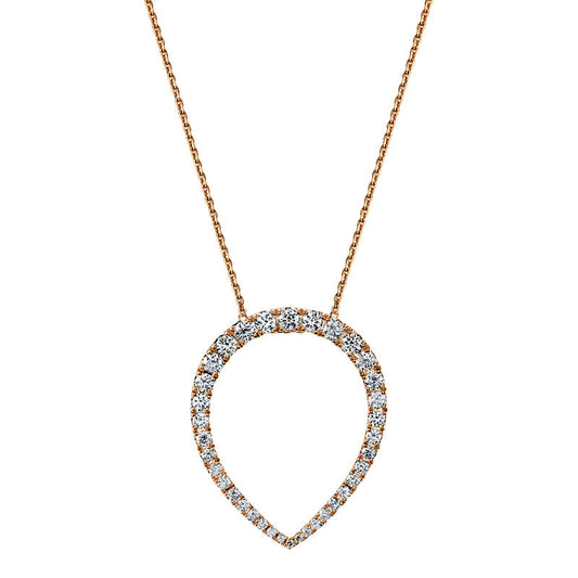 Rose Gold Diamond Teardrop Necklace