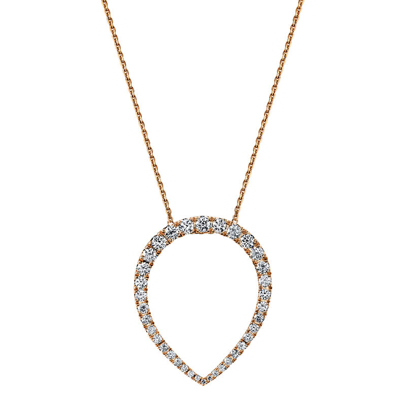 Rose Gold Diamond Teardrop Necklace