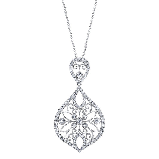 Pear Shaped Modern Vintage Diamond Pendant
