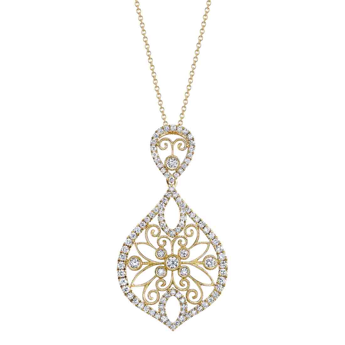 Pear Shaped Modern Vintage Diamond Pendant