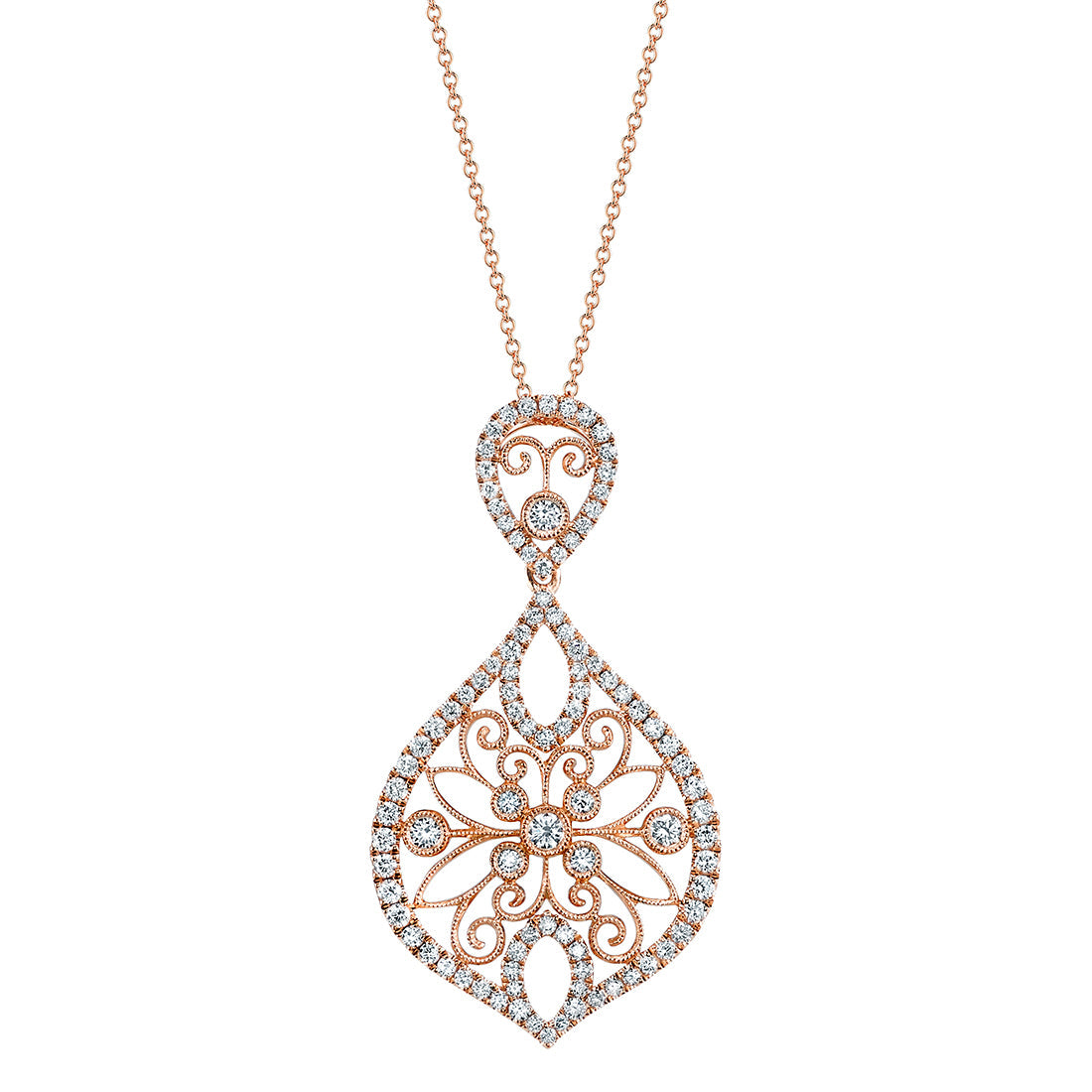 Pear Shaped Modern Vintage Diamond Pendant