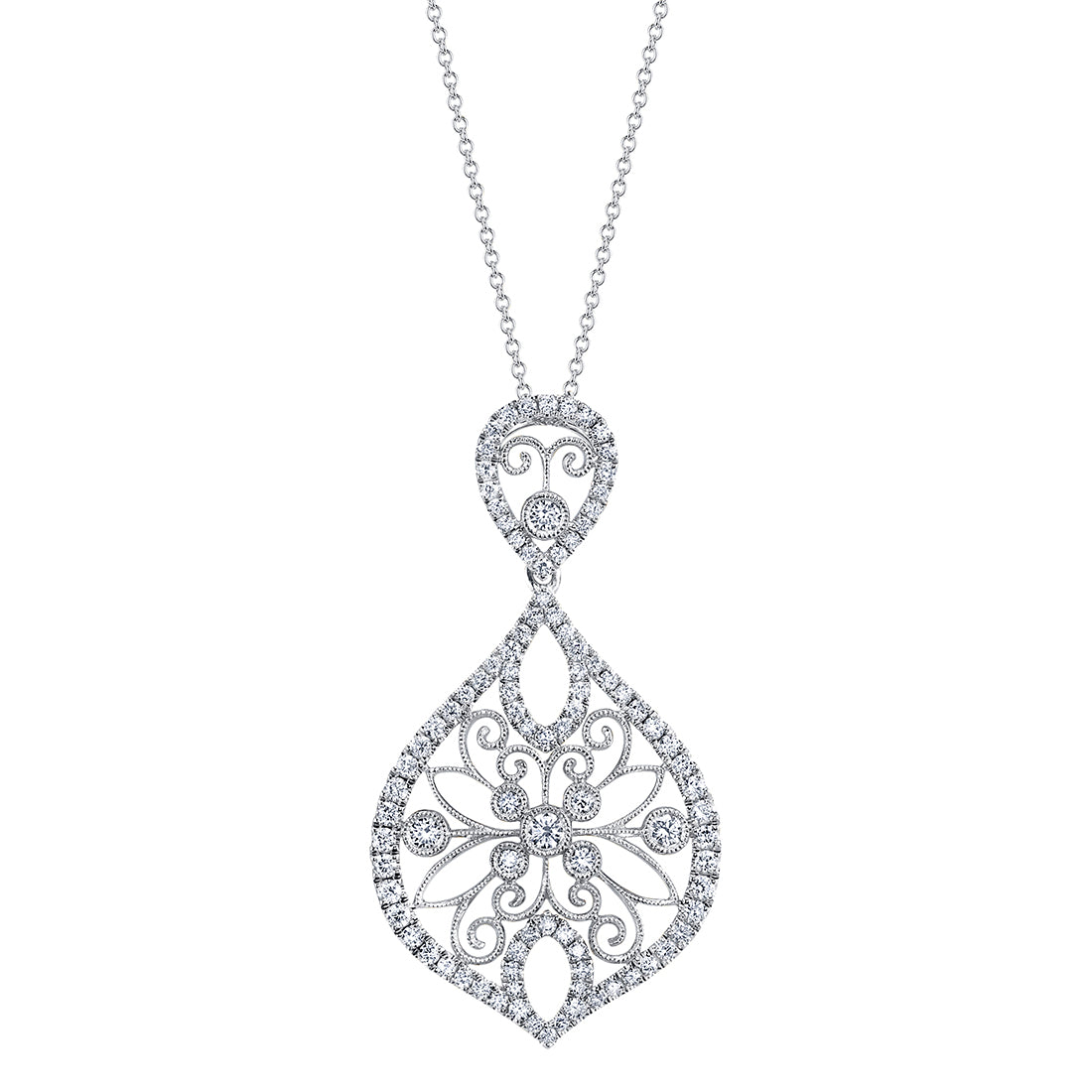 Pear Shaped Modern Vintage Diamond Pendant