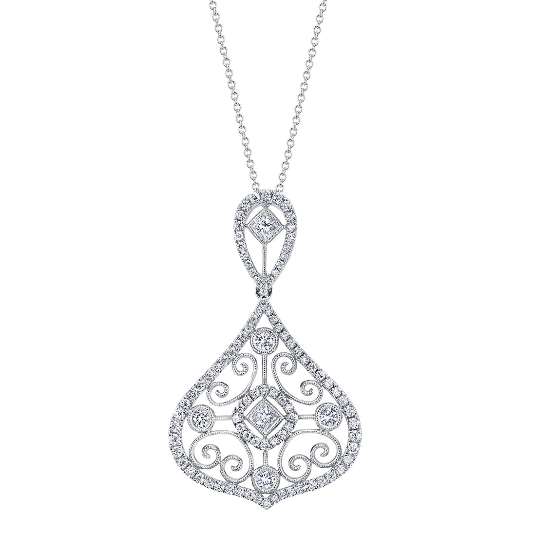 Pear Shaped Modern Vintage Diamond Pendant