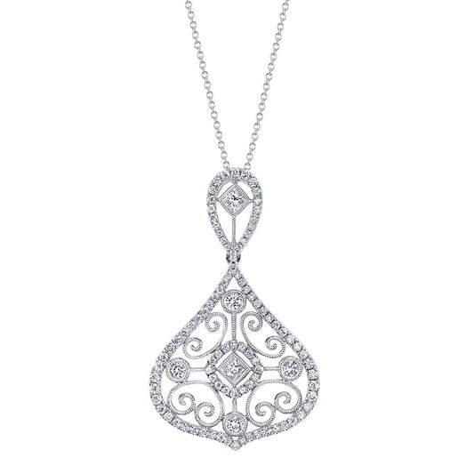 Pear Shaped Modern Vintage Diamond Pendant