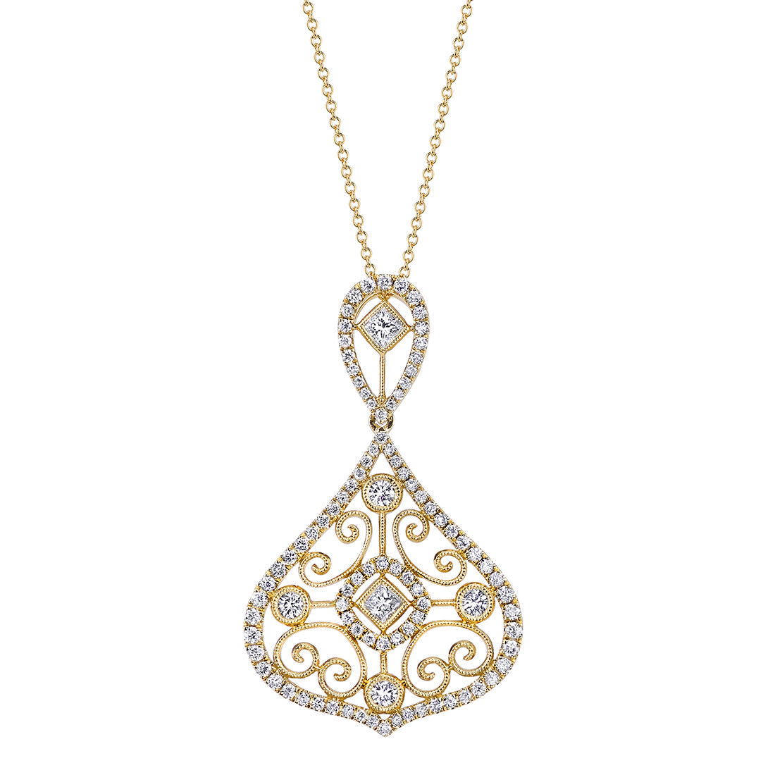 Pear Shaped Modern Vintage Diamond Pendant