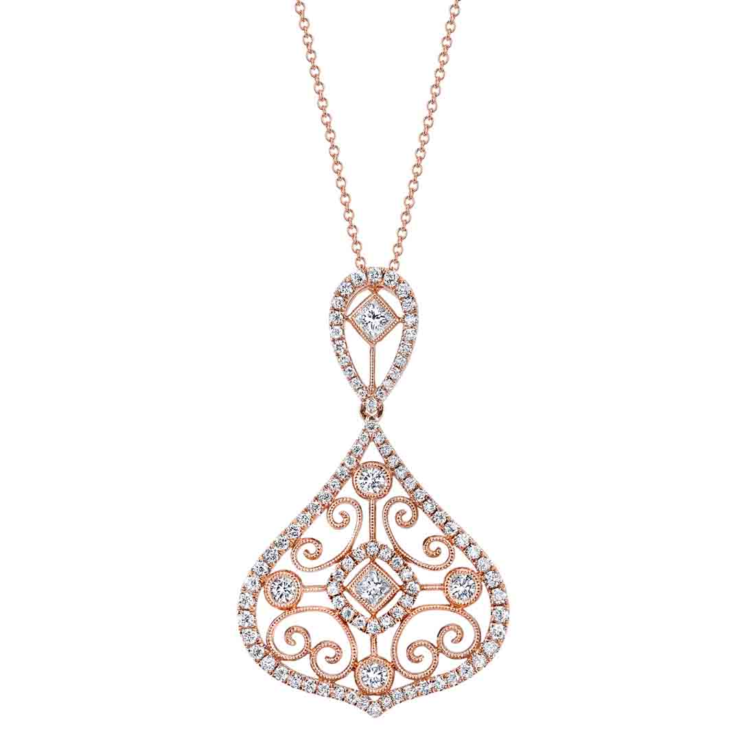 Pear Shaped Modern Vintage Diamond Pendant