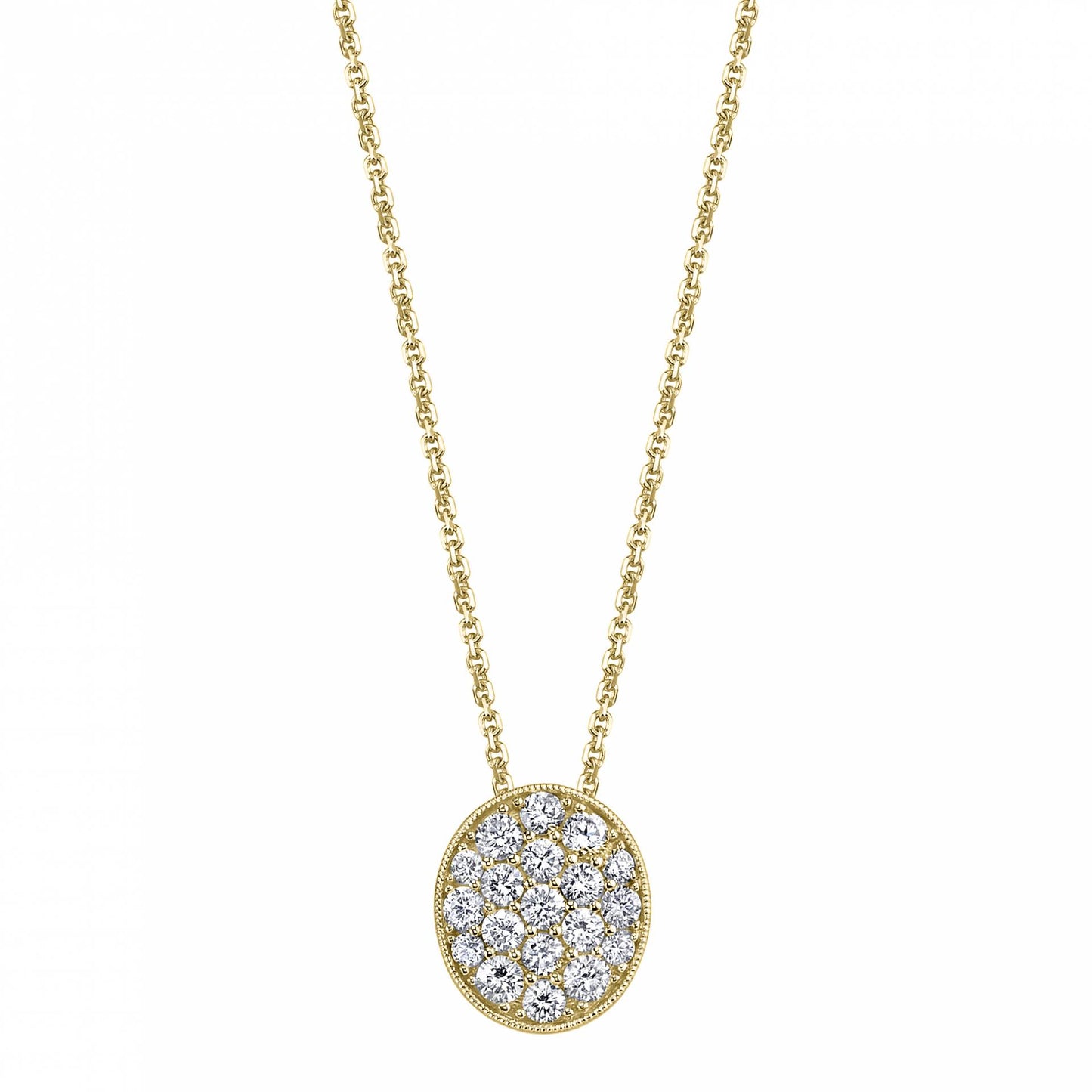 Classic Pave Diamond Oval Shaped Pendant