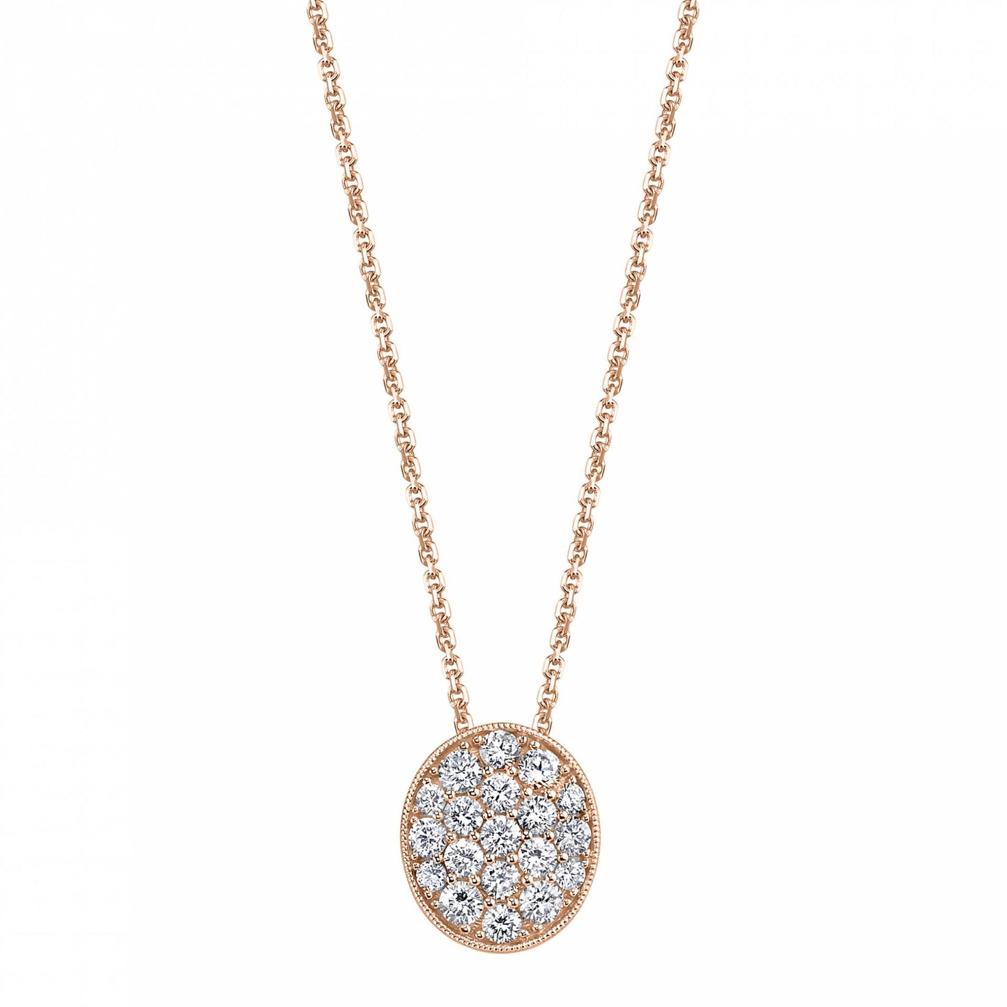 Classic Pave Diamond Oval Shaped Pendant