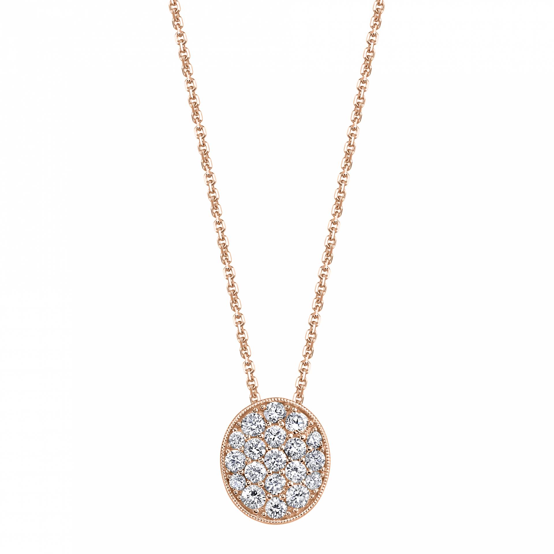 Classic Pave Diamond Oval Shaped Pendant