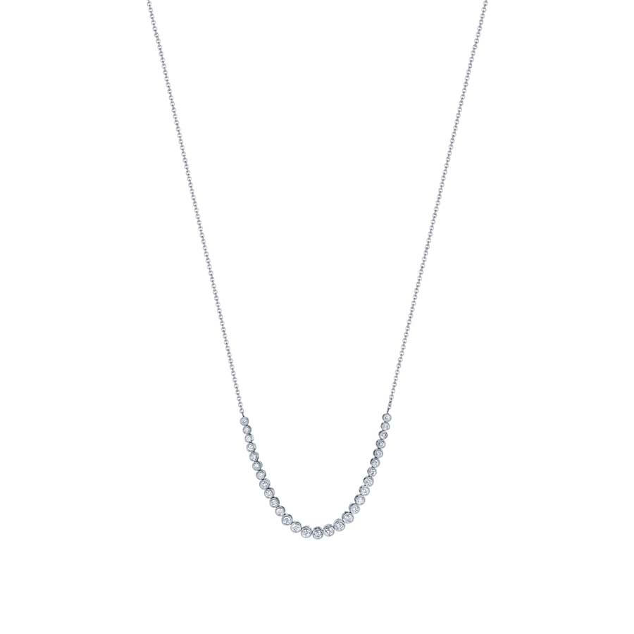 Modern Bezel Set Diamond Pendant