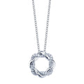 Modern Two Tone Diamond Swirl Pendant