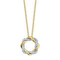 Modern Two Tone Diamond Swirl Pendant