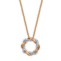 Modern Two Tone Diamond Swirl Pendant