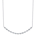Marquise Shaped Curved Diamond Bar Necklace