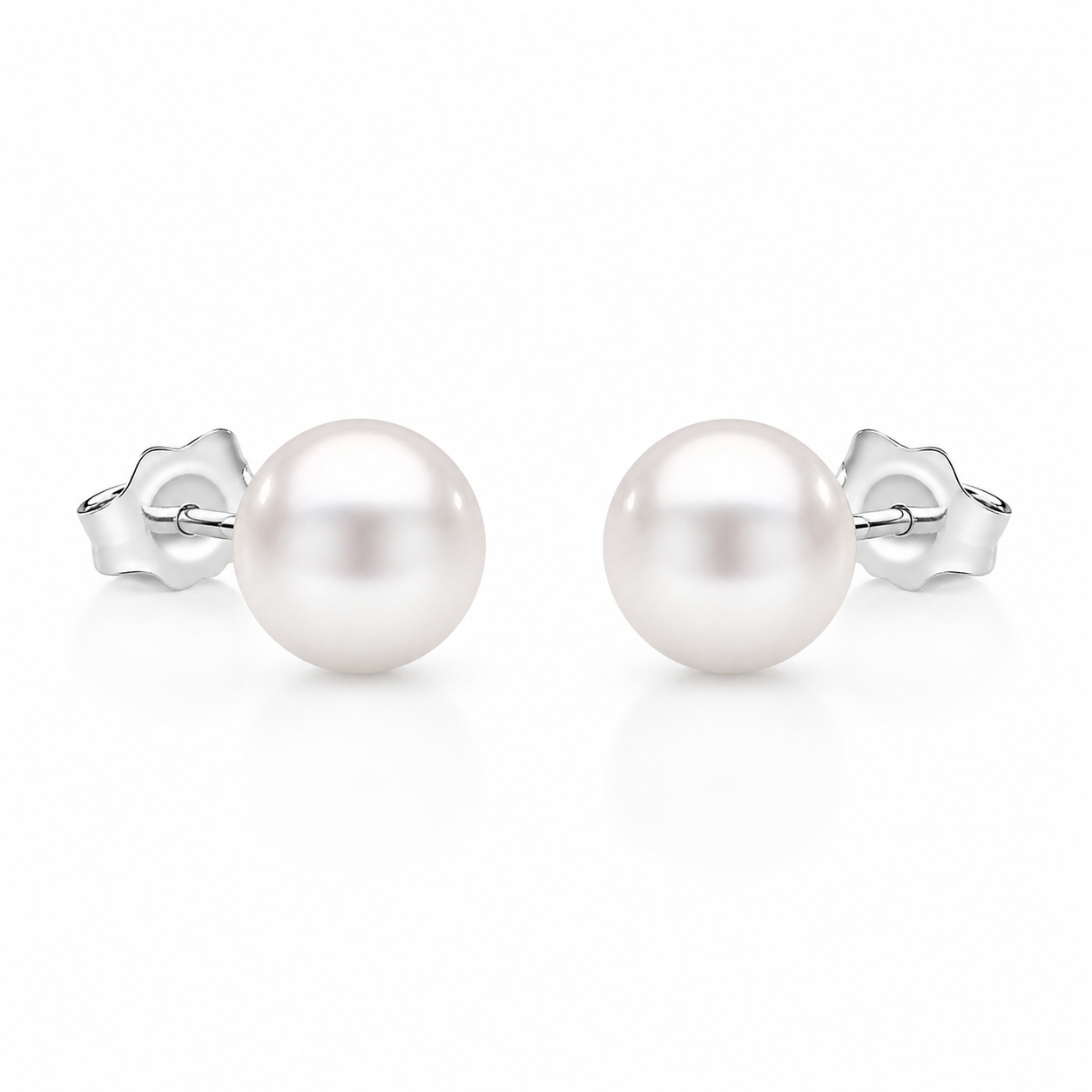 White Gold Pearl Studs