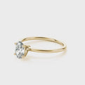 14K Yellow Gold Oval Diamond Basket Set Solitaire Engagement Ring