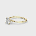 14K Yellow Gold Round Brilliant Diamond Hidden Halo Engagement Ring