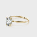 14K Yellow Gold Oval Diamond Hidden Halo Engagement Ring