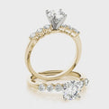 14K Yellow Gold Round Brilliant Diamond Engagement Ring With Round Basket Accents