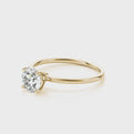 14K Yellow Gold Round Brilliant Basket Set Diamond Solitaire Engagement Ring