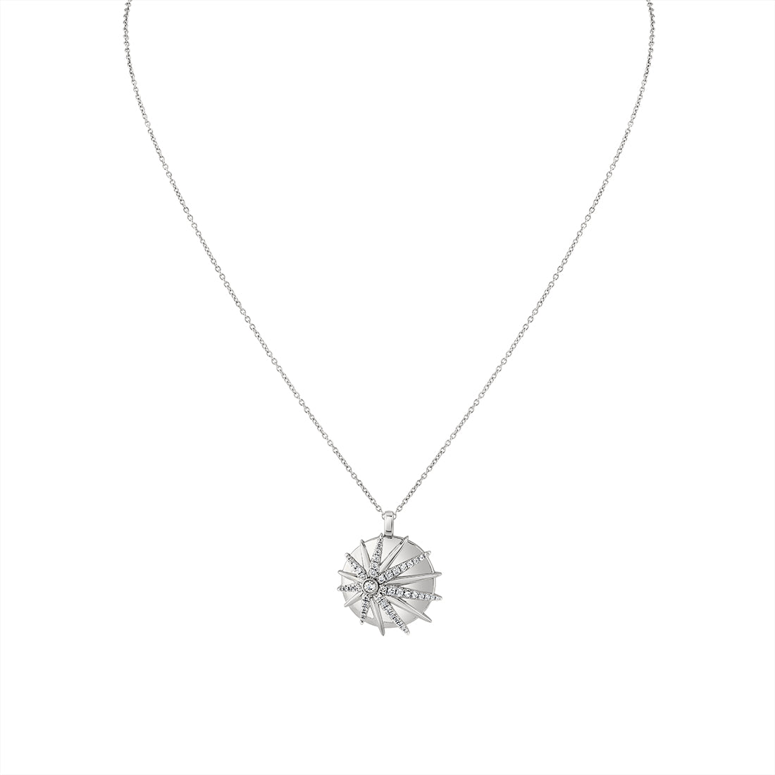 Solaz Sun Burst Diamond Medallion Pendant