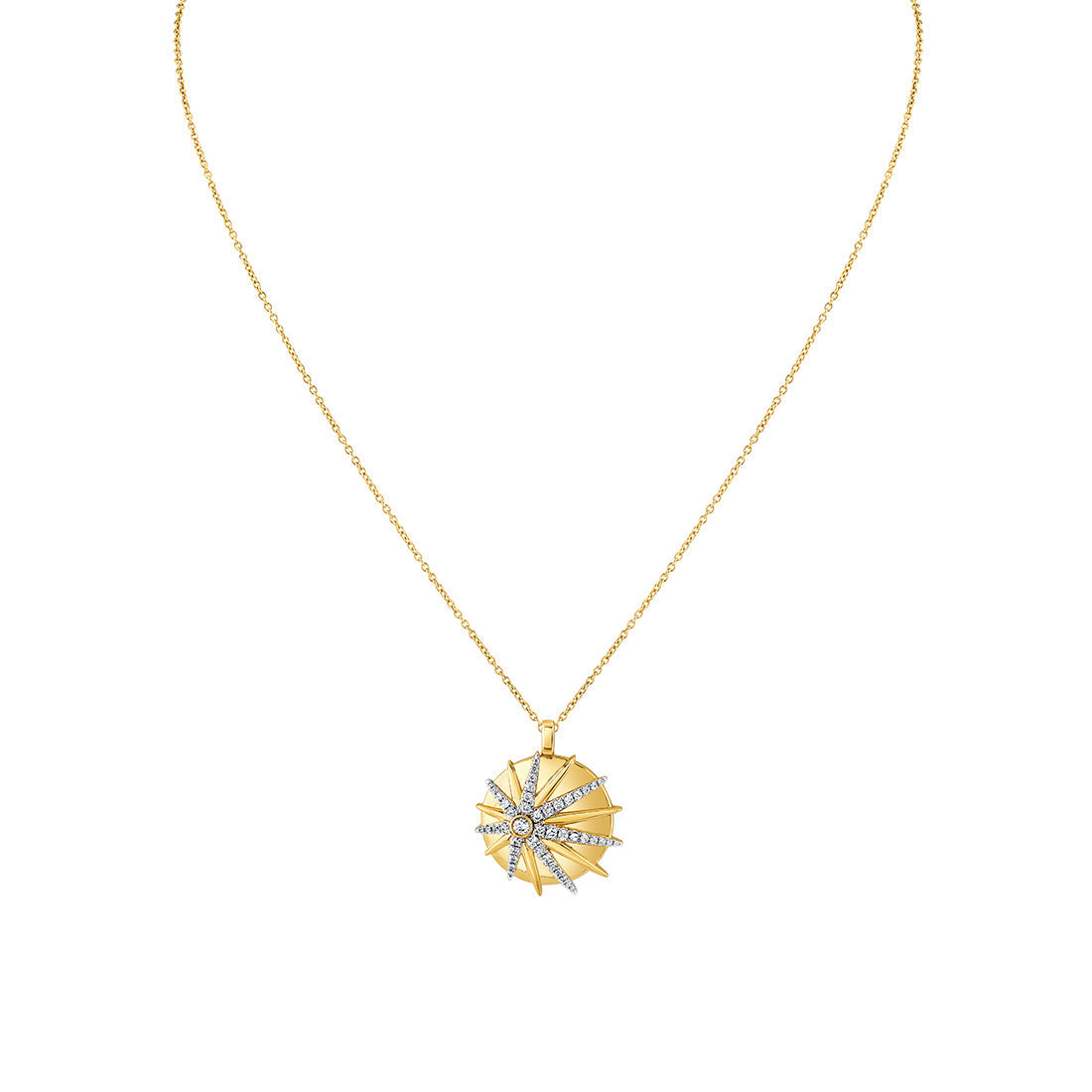 Solaz Sun Burst Diamond Medallion Pendant