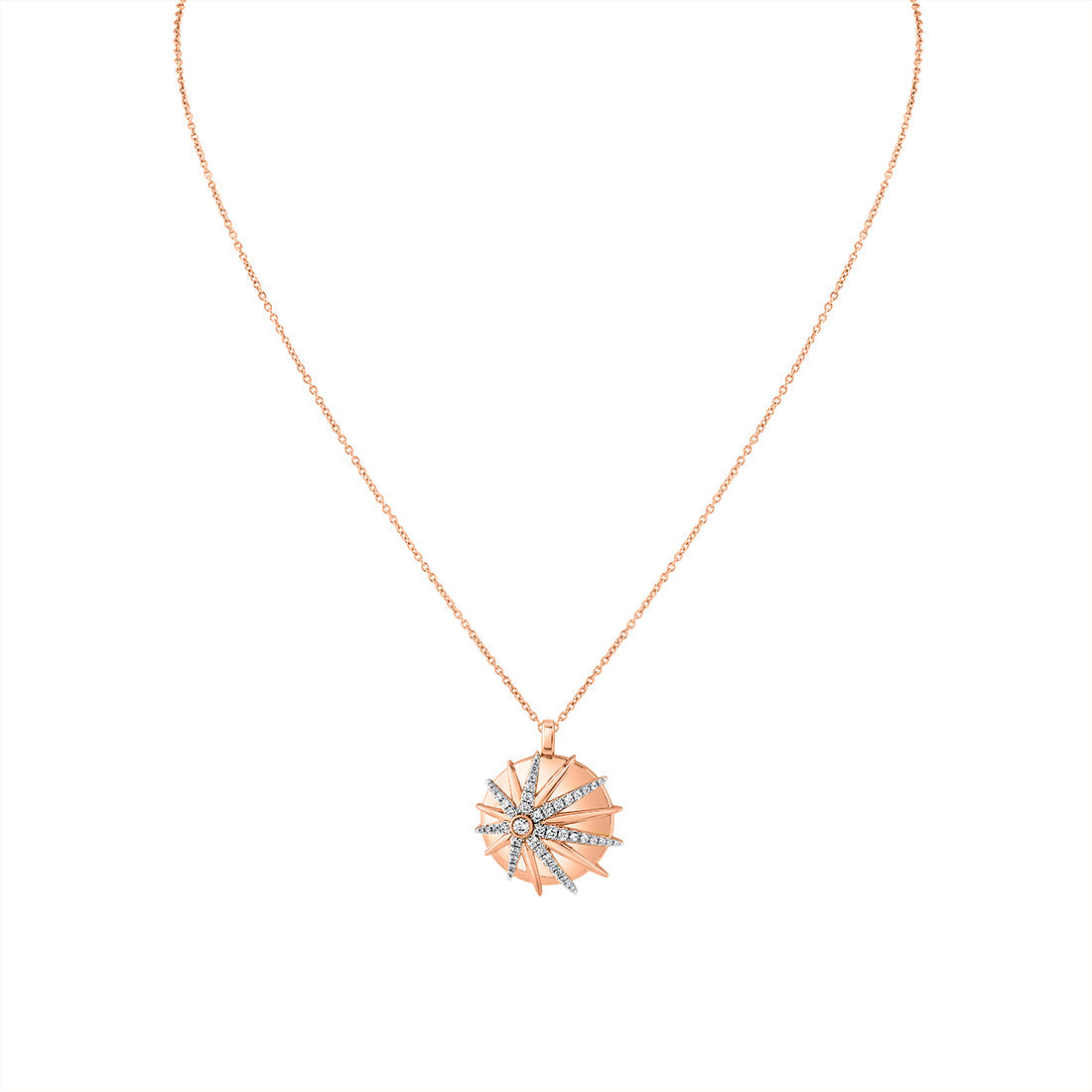 Solaz Sun Burst Diamond Medallion Pendant