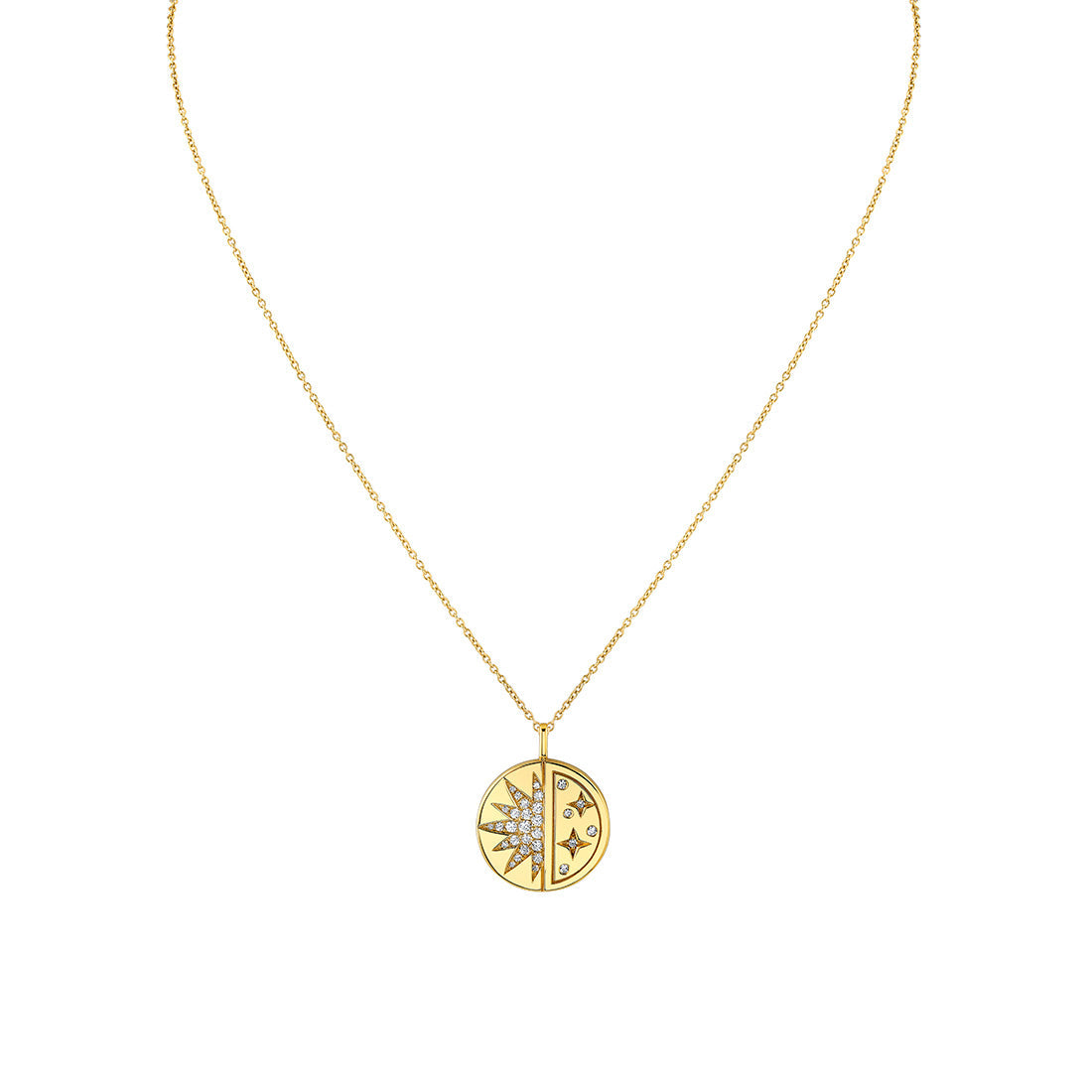 Solaz Sun and Stars Diamond Pendant
