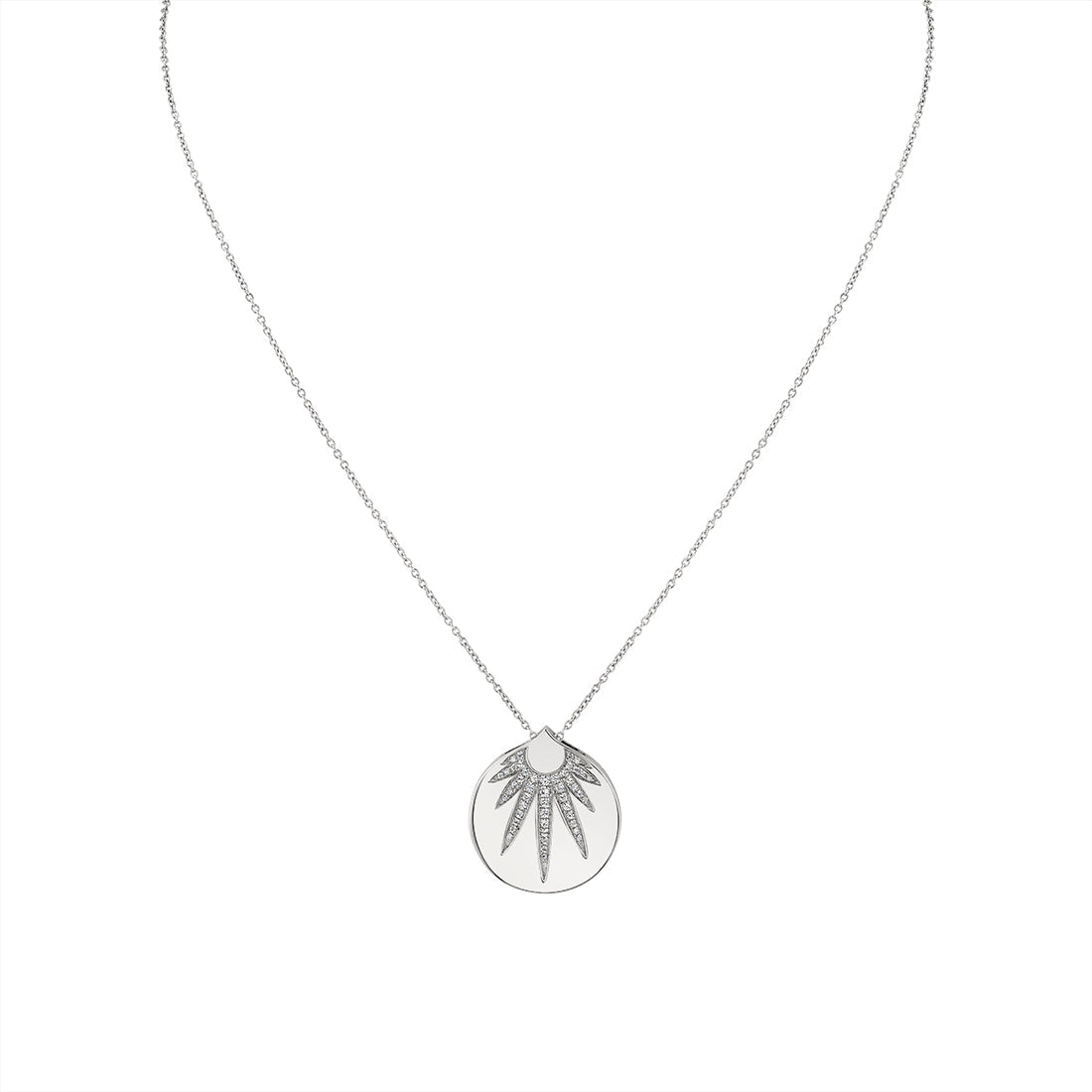 Solaz Sun Rays Shell Diamond Pendant