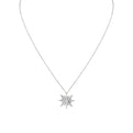 Solaz Sun Burst Diamond Pendant with Shell Bezel Diamond