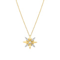 Solaz Sun Burst Diamond Pendant with Shell Bezel Diamond