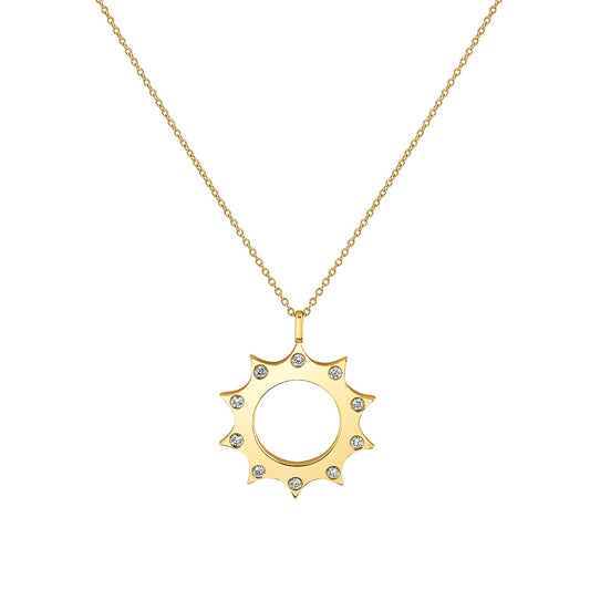 Solaz Spaced Diamond Open Sun Pendant