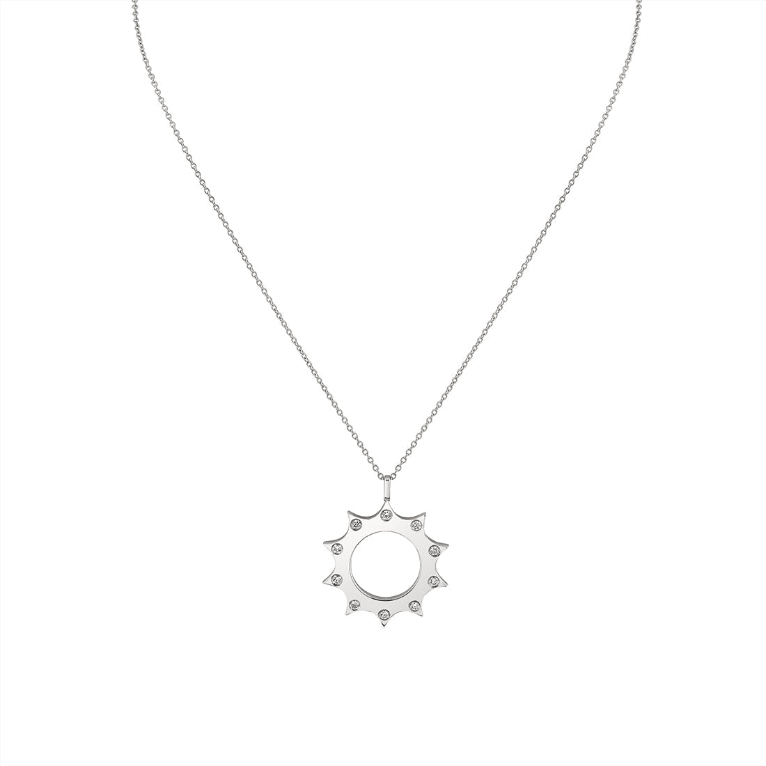 Solaz Spaced Diamond Open Sun Pendant
