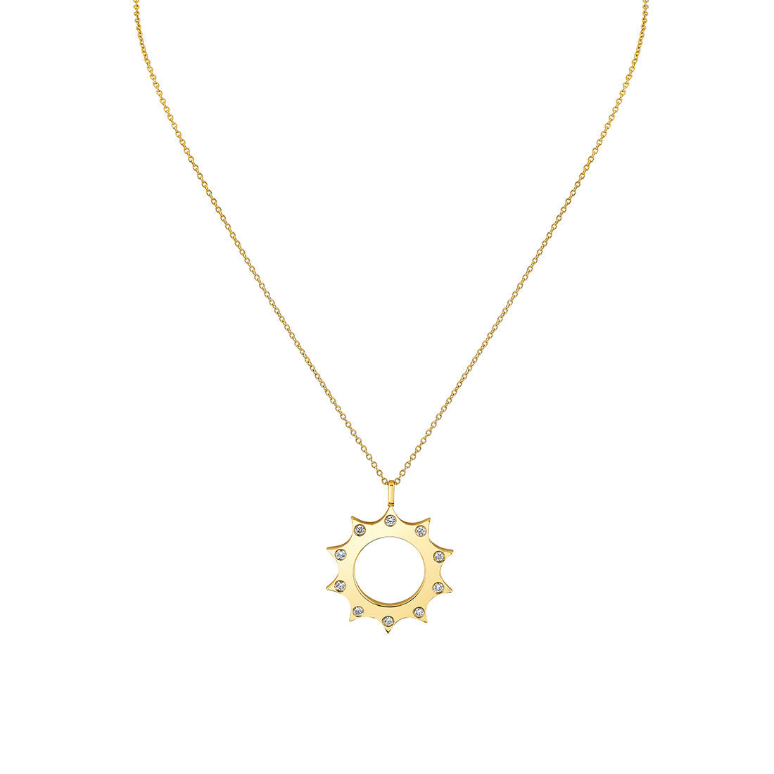 Solaz Spaced Diamond Open Sun Pendant