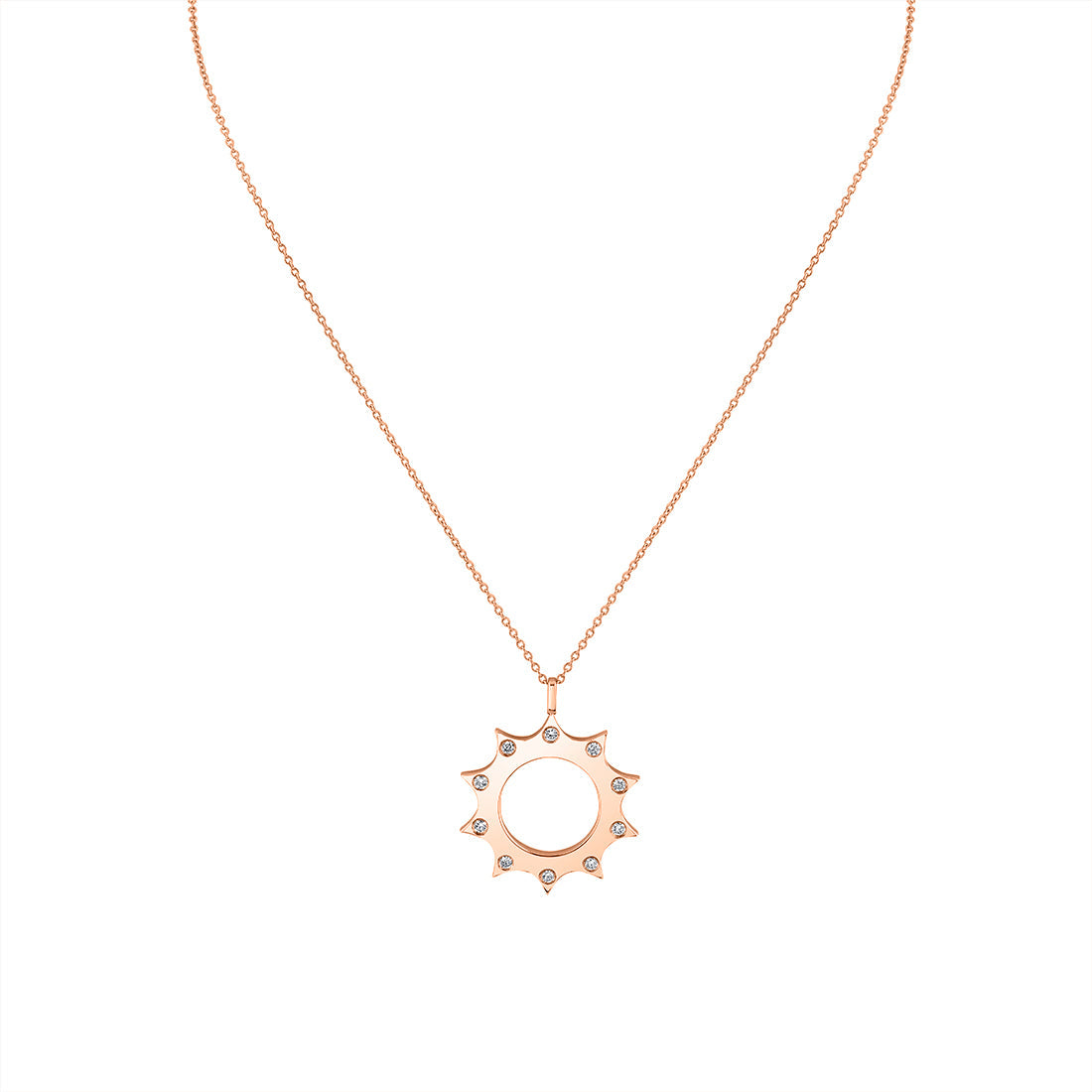 Solaz Spaced Diamond Open Sun Pendant