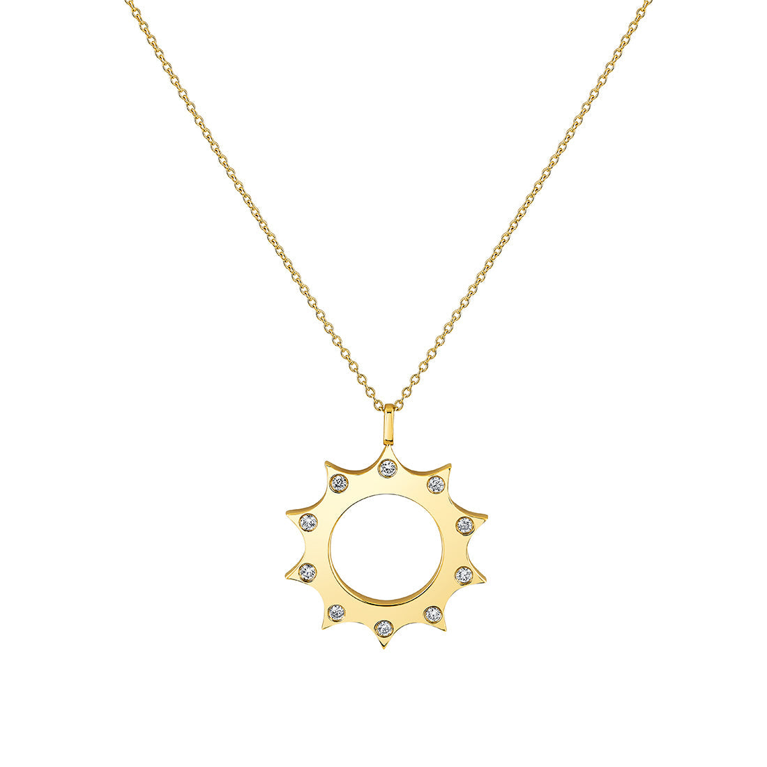 Solaz Spaced Diamond Open Sun Pendant