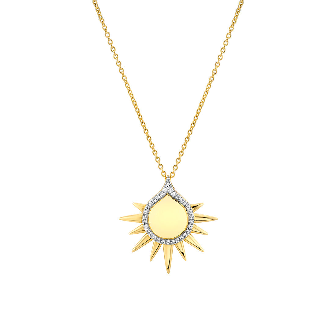 Solaz Shell Sun Diamond Pendant
