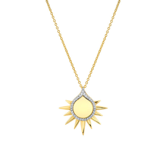 Solaz Shell Sun Diamond Pendant