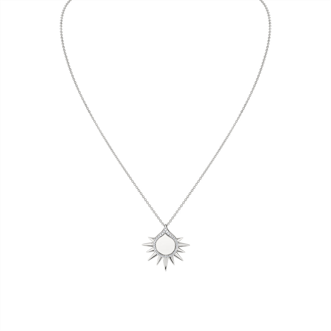Solaz Shell Sun Diamond Pendant