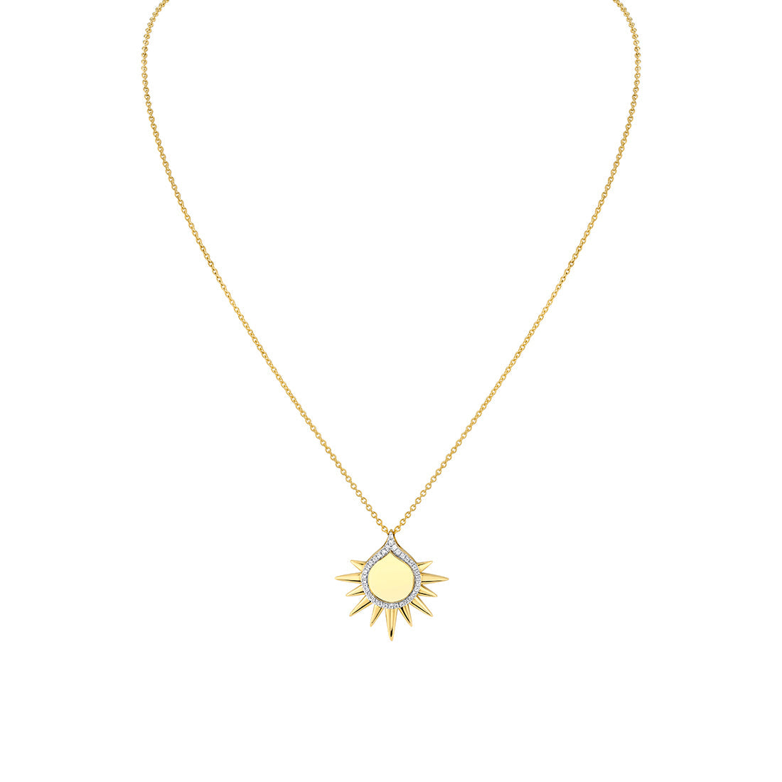 Solaz Shell Sun Diamond Pendant