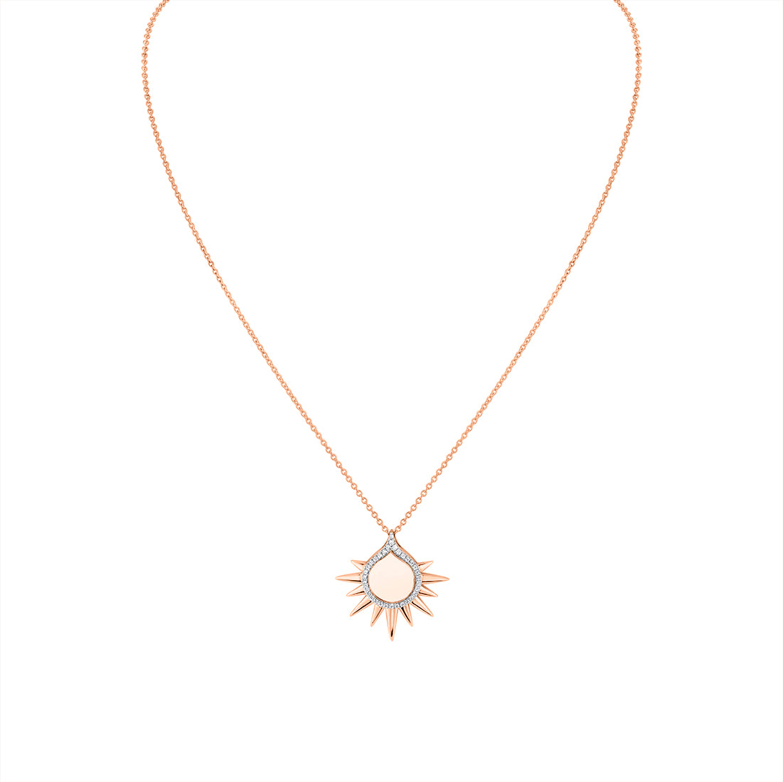 Solaz Shell Sun Diamond Pendant
