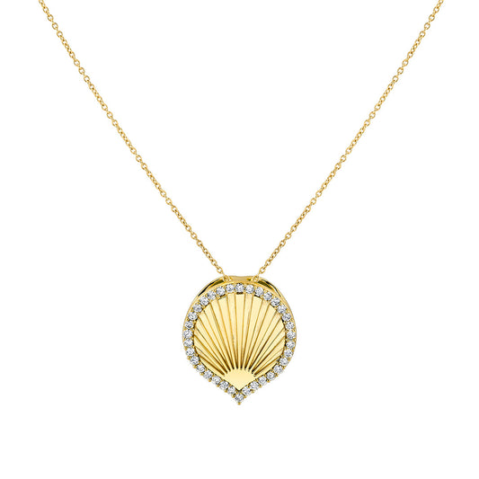 Solaz Shell Sun Rise Diamond Pendant