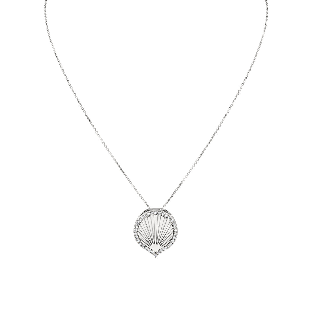 Solaz Shell Sun Rise Diamond Pendant
