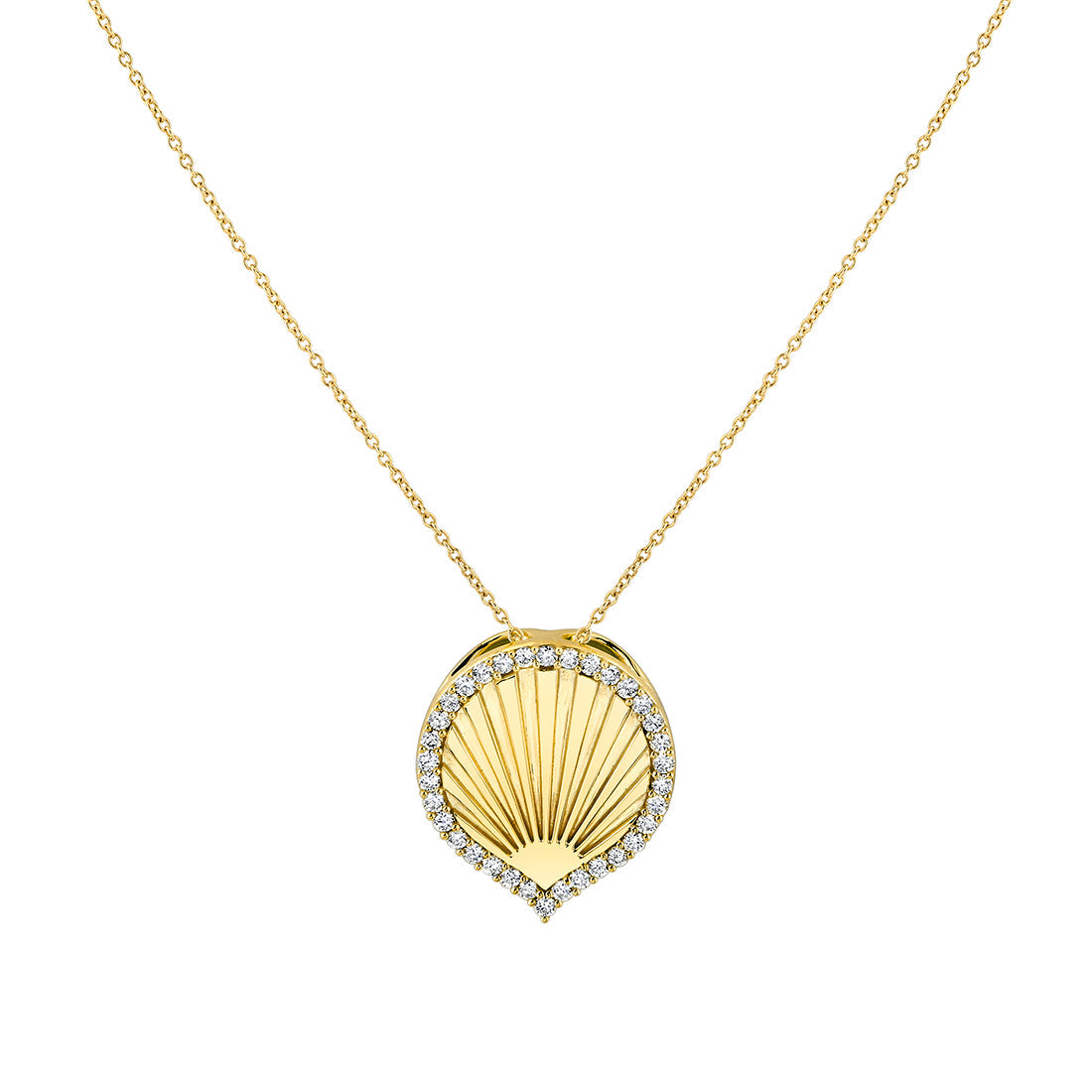 Solaz Shell Sun Rise Diamond Pendant