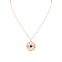 Solaz Evil Eye Diamond and Sapphire Medallion Pendant