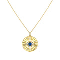 Solaz Evil Eye Diamond and Sapphire Medallion Pendant