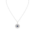 Solaz Evil Eye Diamond and Sapphire Medallion Pendant