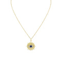 Solaz Evil Eye Diamond and Sapphire Medallion Pendant