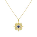 Solaz Evil Eye Diamond and Sapphire Medallion Pendant